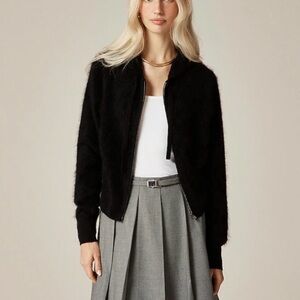 J CREW SIZE L Brushed cashmere zip-up Hoodie sweatshirt CG675